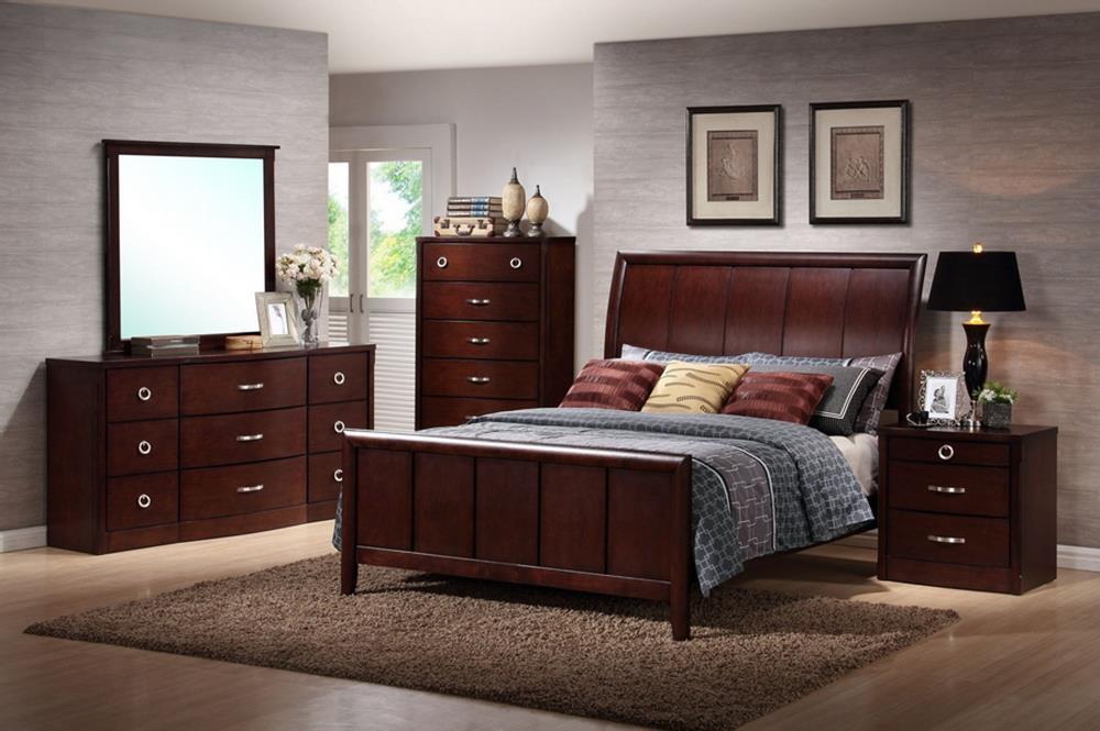 Baxton Studio Argonne Queen 5 Piece Wooden Modern Bedroom Set