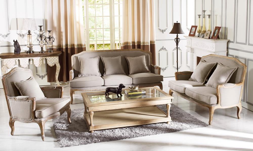 Baxton Studio Constanza Classic Antiqued French Sofa Set