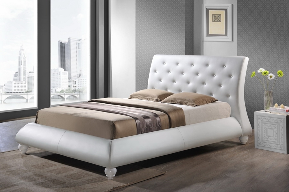 Baxton Studio Metropolitan Wood and Leather Contemporary King-Size Bed