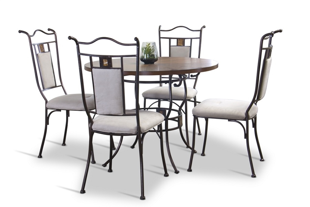 Baxton Studio Tirana Wood and Metal 5-Piece Transitional Dining Set