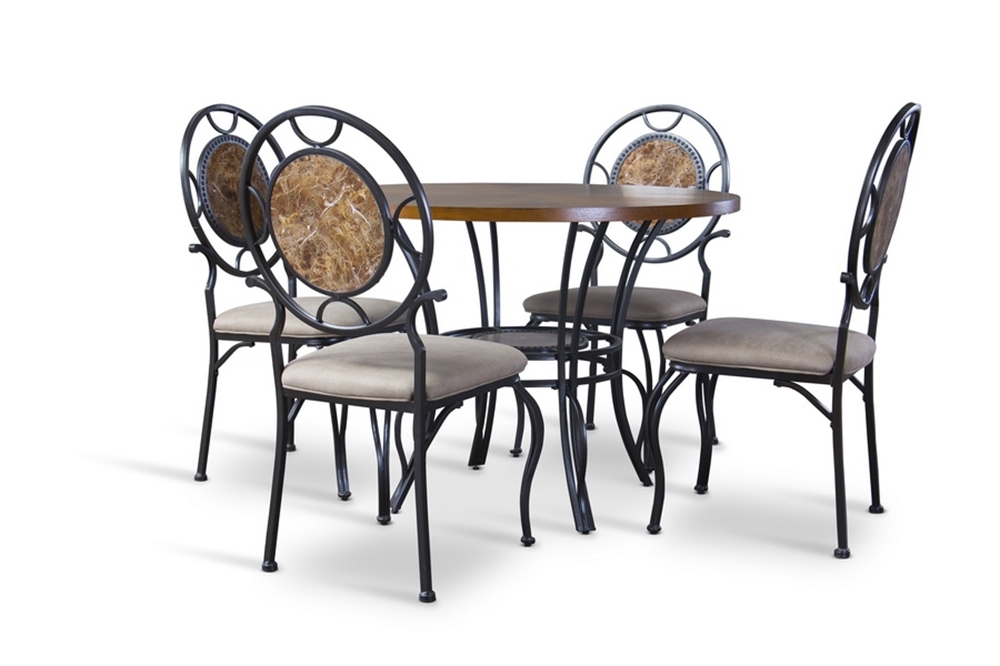 Baxton Studio Verona Wood and Metal 5-Piece Contemporary Dining Set