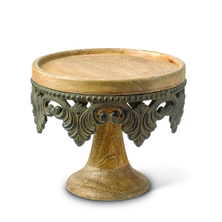GG Antiquity Collection Medium Wood Cake Pedestal