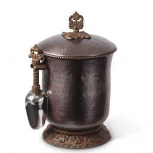 GG hammered Ice Bucket with Scoop Antique Copper