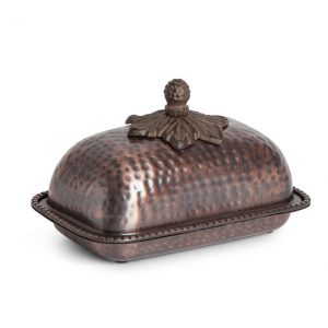 GG hammered Butter Dish Antique Copper
