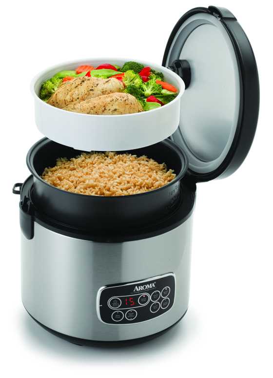 Aroma ARC-3000SB 20-Cup (Cooked) Digital Cool-Touch Rice Cooker, Food ...